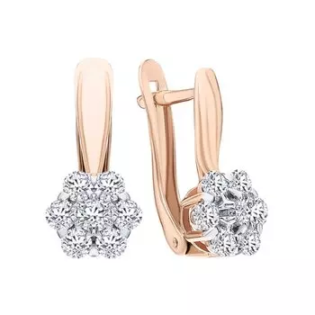 Золотые серьги с фианитами