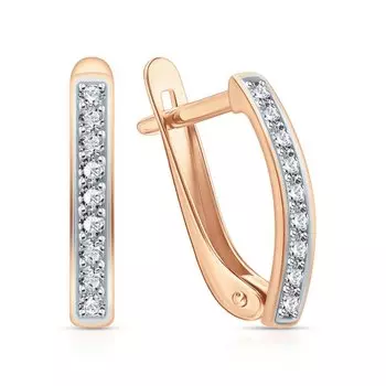 Золотые серьги с фианитами