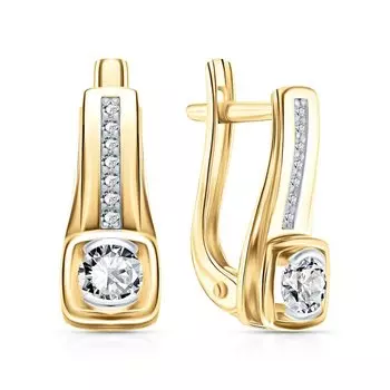 Золотые серьги с фианитами