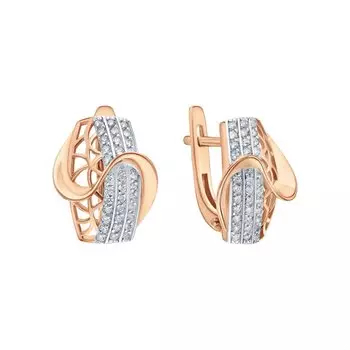 Золотые серьги с фианитами