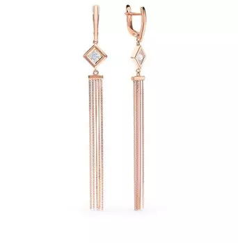 Золотые серьги с фианитами