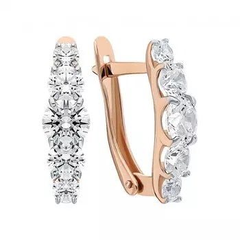 Золотые серьги с фианитами