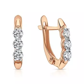 Золотые серьги с фианитами