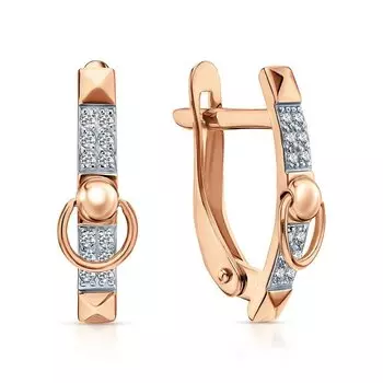 Золотые серьги с фианитами