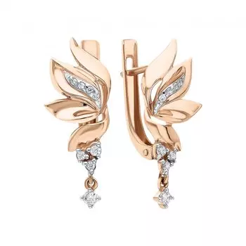 Золотые серьги с фианитами