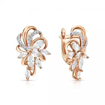 Золотые серьги с фианитами