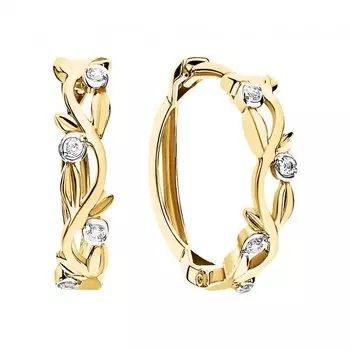 Золотые серьги с фианитами