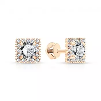 Золотые серьги с фианитами