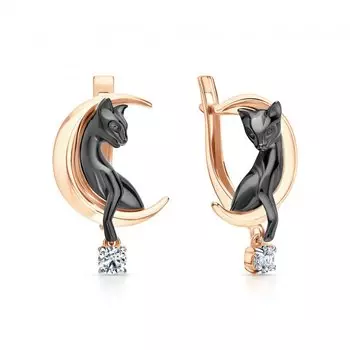 Золотые серьги с фианитами