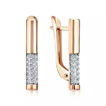 Золотые серьги с фианитами