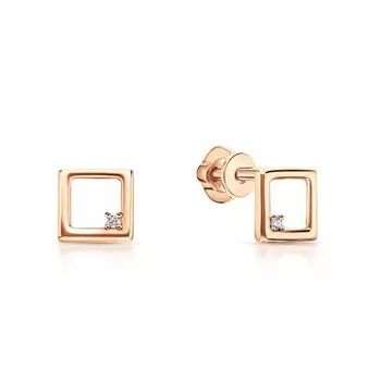 Золотые серьги с фианитами