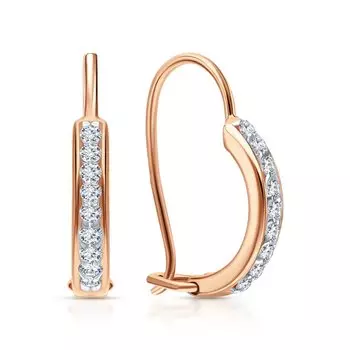 Золотые серьги с фианитами