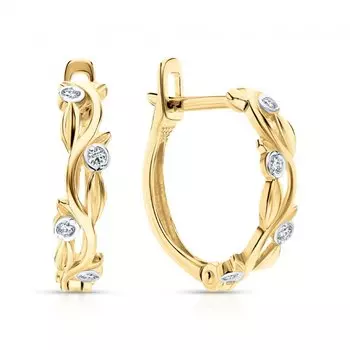 Золотые серьги с фианитами