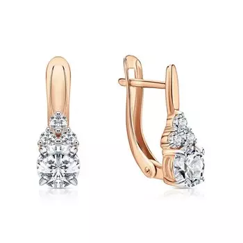 Золотые серьги с фианитами