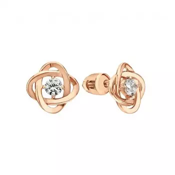 Золотые серьги с фианитами