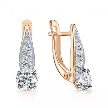 Золотые серьги с фианитами