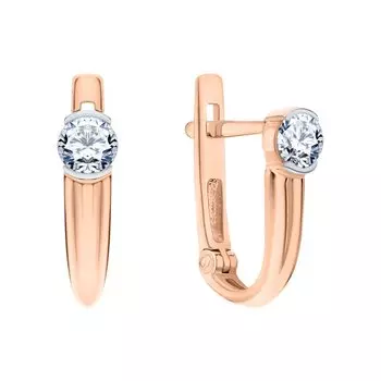 Золотые серьги с фианитами