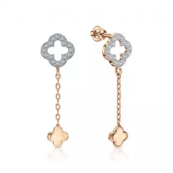 Золотые серьги с фианитами