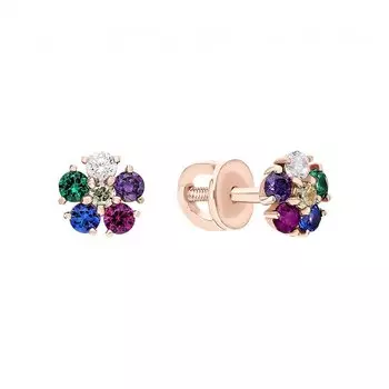 Золотые серьги с фианитами