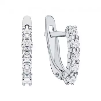 Золотые серьги с фианитами