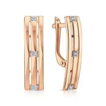 Золотые серьги с фианитами