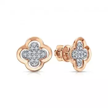 Золотые серьги с фианитами