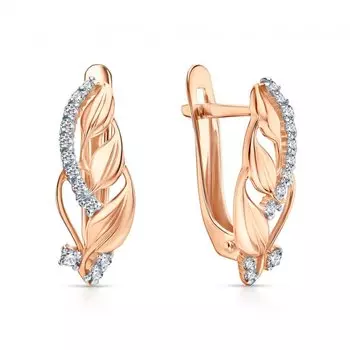 Золотые серьги с фианитами