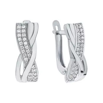 Золотые серьги с фианитами