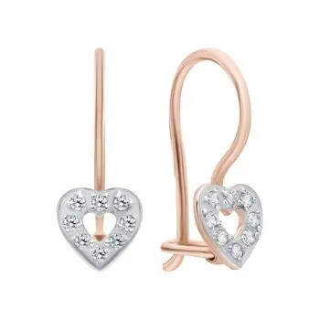 Золотые серьги с фианитами