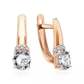 Золотые серьги с фианитами