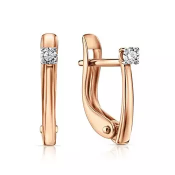 Золотые серьги с фианитами