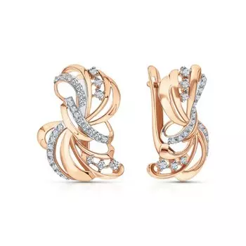 Золотые серьги с фианитами