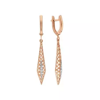 Золотые серьги с фианитами