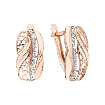 Золотые серьги с фианитами