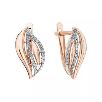 Золотые серьги с фианитами