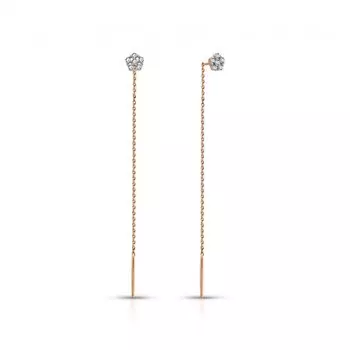 Золотые серьги с фианитами