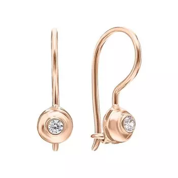 Золотые серьги с фианитами