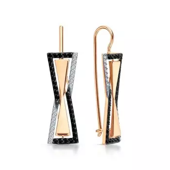 Золотые серьги с фианитами