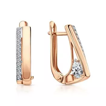 Золотые серьги с фианитами