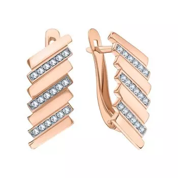 Золотые серьги с фианитами