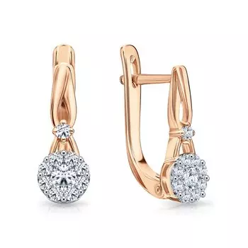 Золотые серьги с фианитами