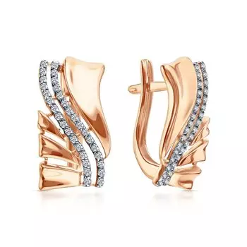 Золотые серьги с фианитами