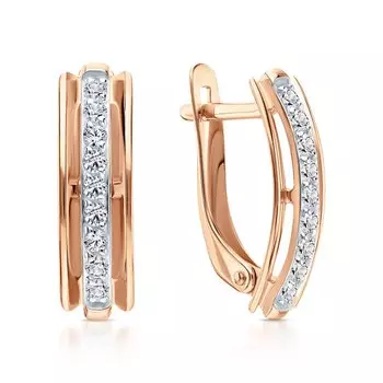 Золотые серьги с фианитами