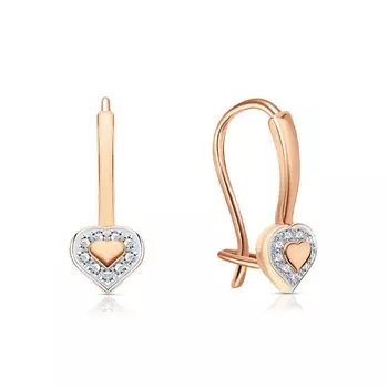 Золотые серьги с фианитами