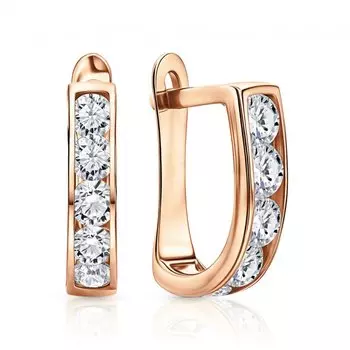 Золотые серьги с фианитами