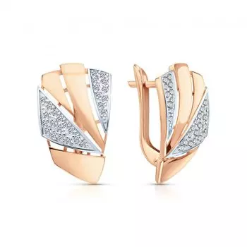 Золотые серьги с фианитами