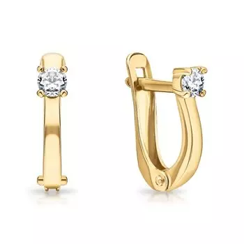 Золотые серьги с фианитами