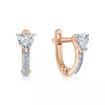 Золотые серьги с фианитами