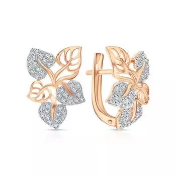 Золотые серьги с фианитами