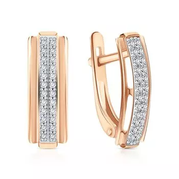 Золотые серьги с фианитами